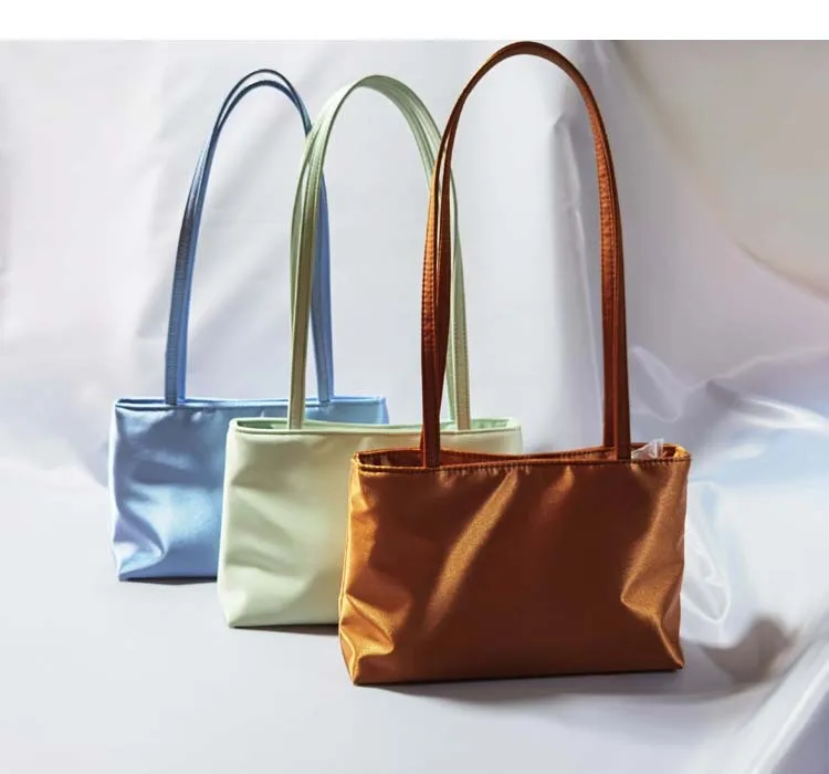 Luxury Shoulder Bags Silk Women's Handbag Square Underarm Bag Ins Famous Brand Commuter Bag Contrasting Color Macaron Totes