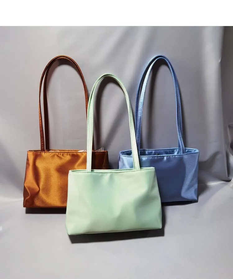 Luxury Shoulder Bags Silk Women's Handbag Square Underarm Bag Ins Famous Brand Commuter Bag Contrasting Color Macaron Totes