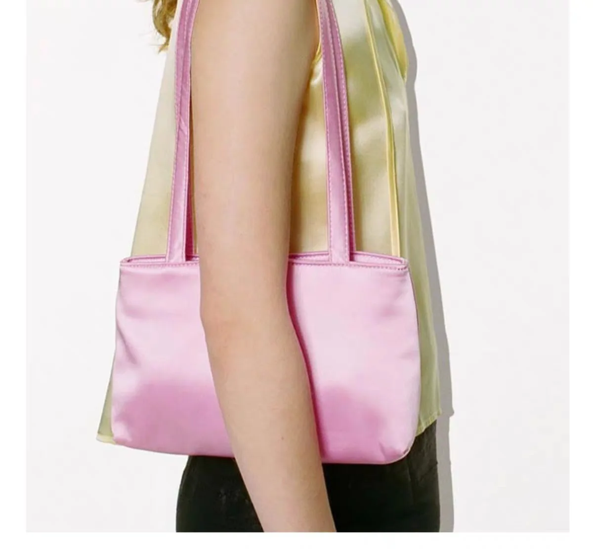 Luxury Shoulder Bags Silk Women's Handbag Square Underarm Bag Ins Famous Brand Commuter Bag Contrasting Color Macaron Totes