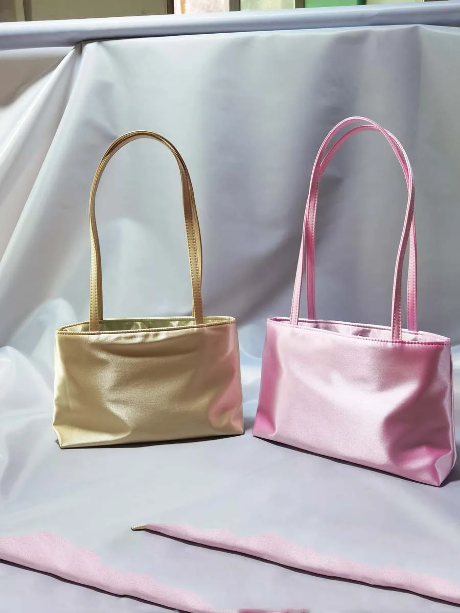 Luxury Shoulder Bags Silk Women's Handbag Square Underarm Bag Ins Famous Brand Commuter Bag Contrasting Color Macaron Totes