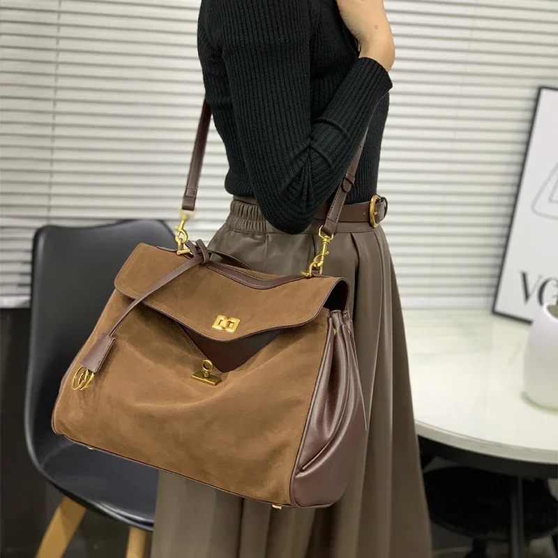 Luxury PU Leather сумка тоут женская, High-end Brand Multi-layered Large-capacity Texture Crossbody Bag,metal Buckle Flip Design