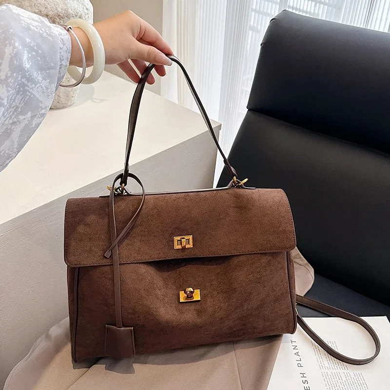 Luxury PU Leather сумка тоут женская, High-end Brand Multi-layered Large-capacity Texture Crossbody Bag,metal Buckle Flip Design