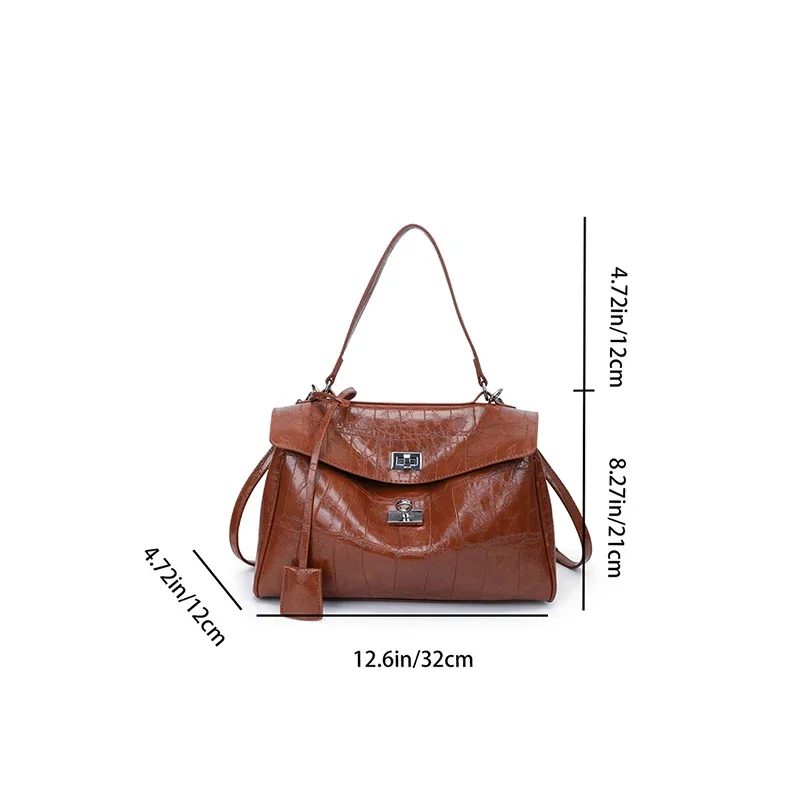 Luxury PU Leather сумка тоут женская, High-end Brand Multi-layered Large-capacity Texture Crossbody Bag,metal Buckle Flip Design