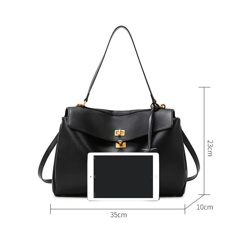 Luxury PU Leather сумка тоут женская, High-end Brand Multi-layered Large-capacity Texture Crossbody Bag,metal Buckle Flip Design