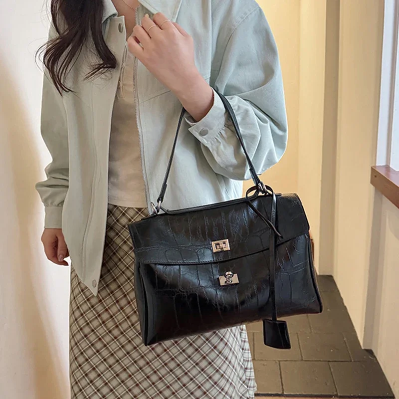Luxury PU Leather сумка тоут женская, High-end Brand Multi-layered Large-capacity Texture Crossbody Bag,metal Buckle Flip Design