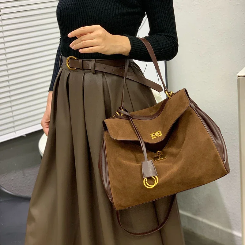Luxury PU Leather сумка тоут женская, High-end Brand Multi-layered Large-capacity Texture Crossbody Bag,metal Buckle Flip Design