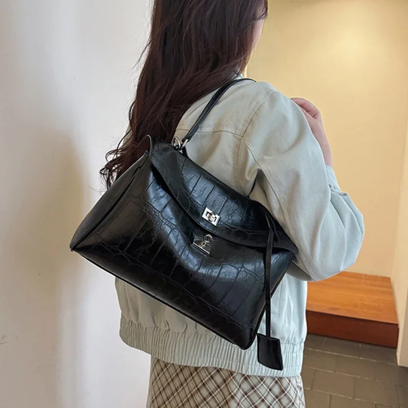 Luxury PU Leather сумка тоут женская, High-end Brand Multi-layered Large-capacity Texture Crossbody Bag,metal Buckle Flip Design