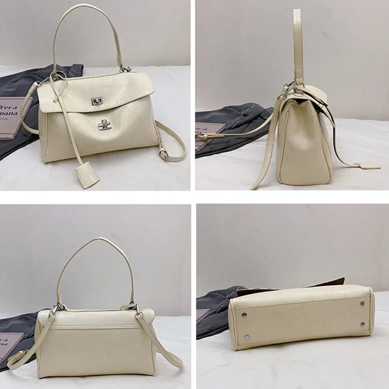 Luxury PU Leather сумка тоут женская, High-end Brand Multi-layered Large-capacity Texture Crossbody Bag,metal Buckle Flip Design