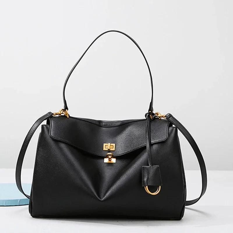 Luxury PU Leather сумка тоут женская, High-end Brand Multi-layered Large-capacity Texture Crossbody Bag,metal Buckle Flip Design