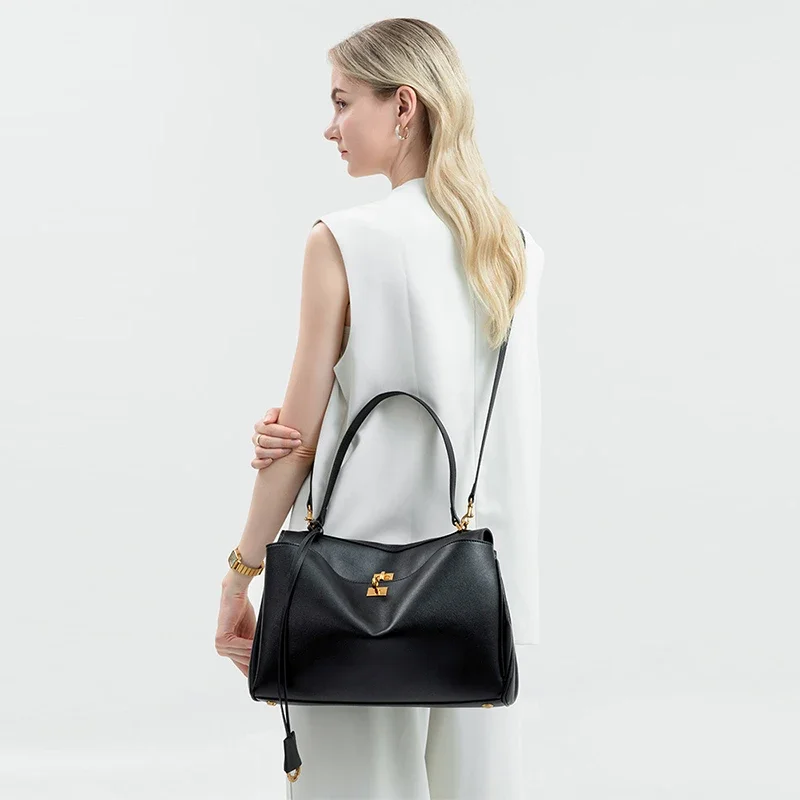 Luxury PU Leather сумка тоут женская, High-end Brand Multi-layered Large-capacity Texture Crossbody Bag,metal Buckle Flip Design