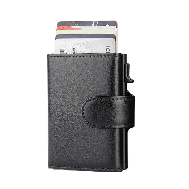 RFID Blocking Microfiber Genuine Leather Men Wallets Fashion Trifold Card Holder Money Bag Smart Slim Thin Coin Pocket Purse