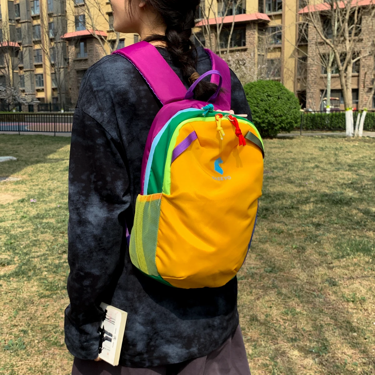 Fashion Trend Dopamine Style SportsBackpack Nylon Lightweight Large Capacity Casual Backpack Hiking Outdoor Mountaineering Bag
