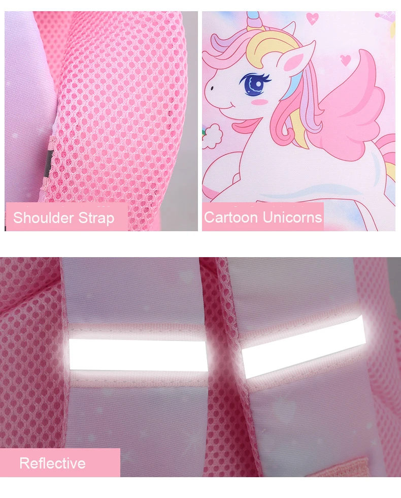 New Unicorn Backpack For Girls Cartoon Pink Princess School Bags Kids Satchels Kindergarten Bookbag Mochila Infantil Escolar