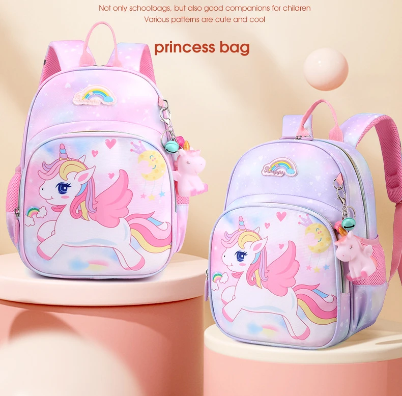 New Unicorn Backpack For Girls Cartoon Pink Princess School Bags Kids Satchels Kindergarten Bookbag Mochila Infantil Escolar