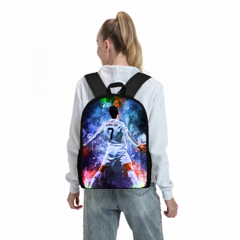 Football Player CR7 Three Piece Set Backpacks For Boy And Girls Best Gifts 3D Cartoon School Backpack For Children