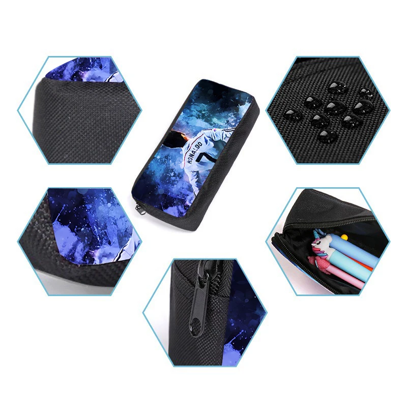 Football Player CR7 Three Piece Set Backpacks For Boy And Girls Best Gifts 3D Cartoon School Backpack For Children