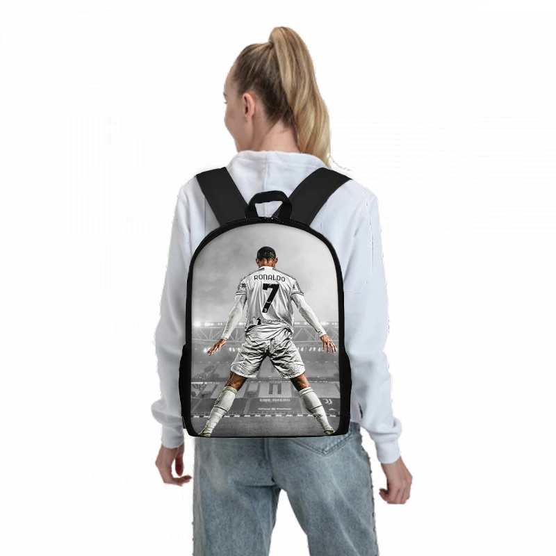 Football Player CR7 Three Piece Set Backpacks For Boy And Girls Best Gifts 3D Cartoon School Backpack For Children