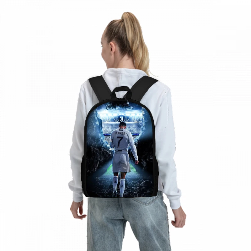 Football Player CR7 Three Piece Set Backpacks For Boy And Girls Best Gifts 3D Cartoon School Backpack For Children