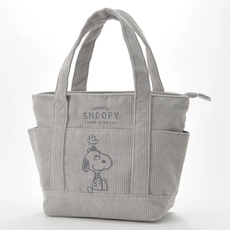 New Fashion Popular Cartoon Snoopy Corduroy Women's Handbag Versatile Travel Student Large Capacity Shoulder Bag