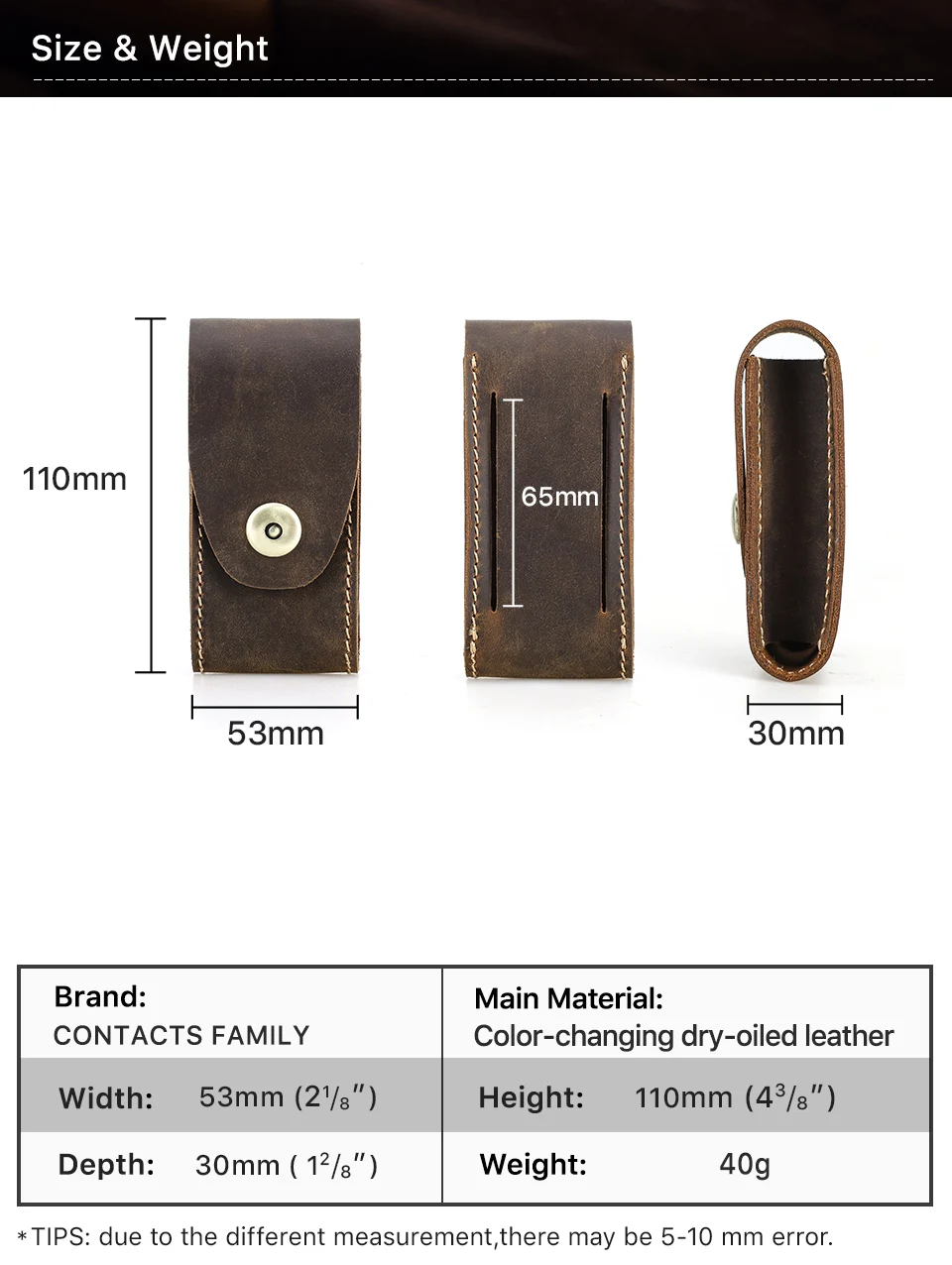 Genuine Leather EDC Organizer Sheath Handmade Tactical Tool Mini Pouch Holster with Belt Clip Storage Bag