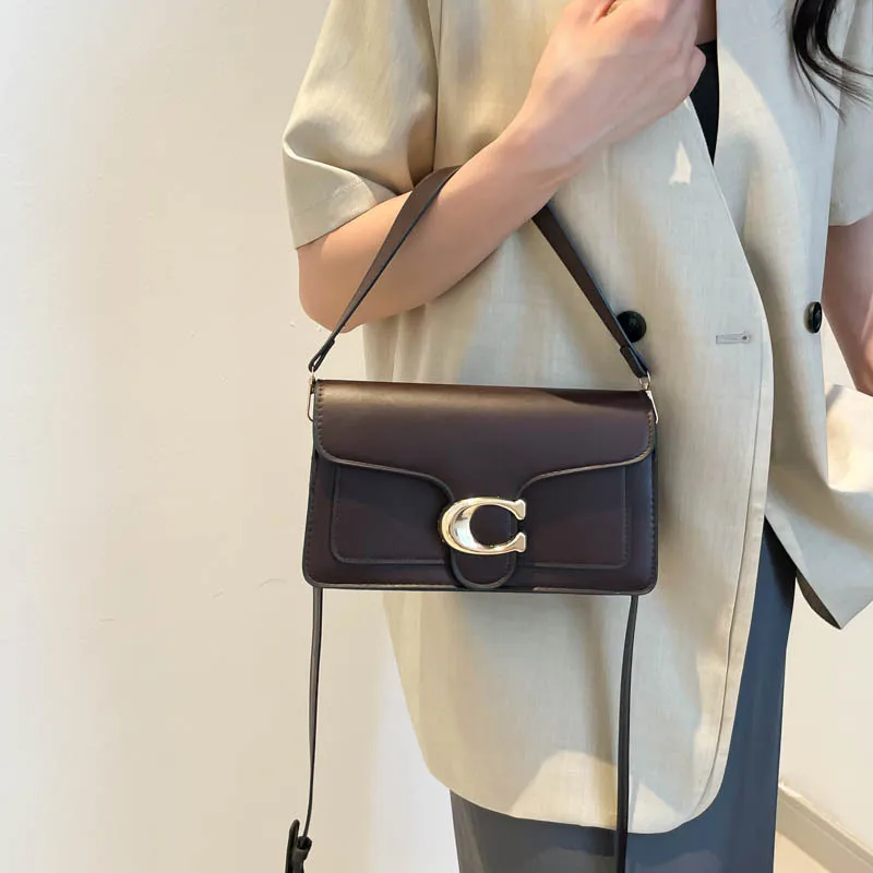 New Niche Women's 2026 Textured Solid Color Simple Stylish Unique Small Square Commuting Shoulder Bag For Women
