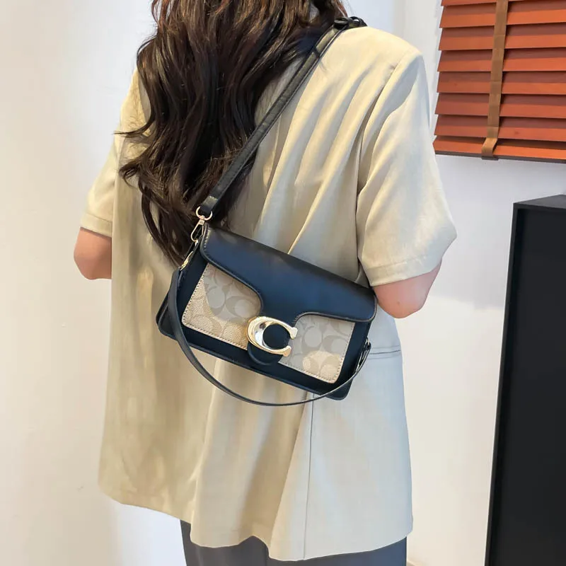 New Niche Women's 2026 Textured Solid Color Simple Stylish Unique Small Square Commuting Shoulder Bag For Women