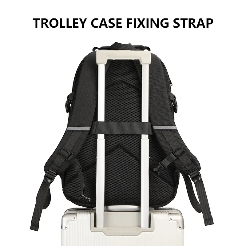 Business Travel Men's Backpack Large Capacity Multi-compartment Computer Student Commuter Bag 15 Inch Laptop Capacity Pure Color