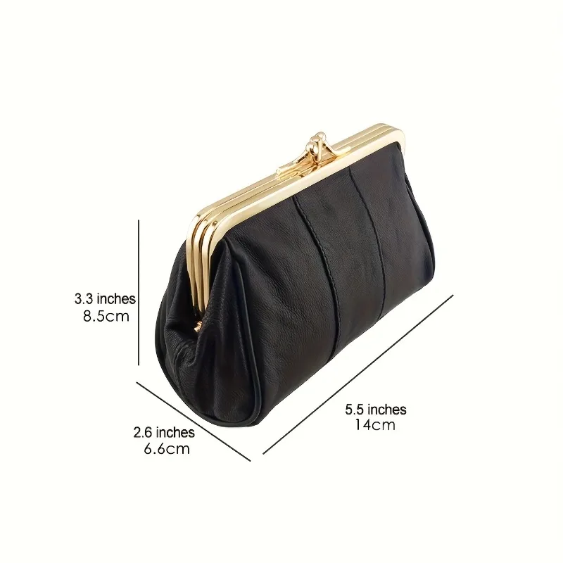 1pcs Vintage Sheepskin Metal Wallet - Large Capacity Lightweight Travel Organizer Multi-Functional Card Holder Coin Purse