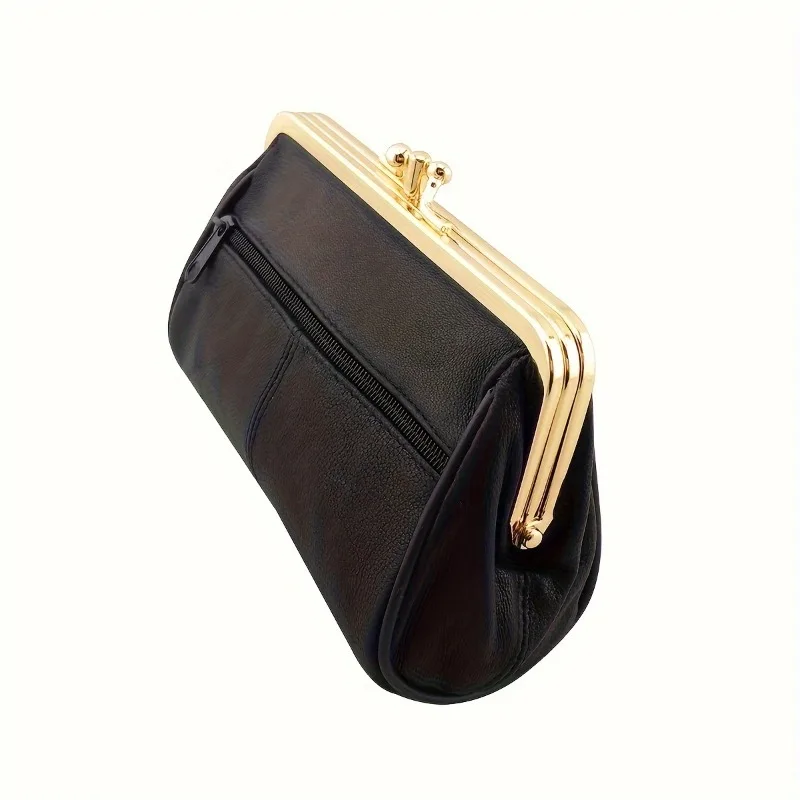 1pcs Vintage Sheepskin Metal Wallet - Large Capacity Lightweight Travel Organizer Multi-Functional Card Holder Coin Purse