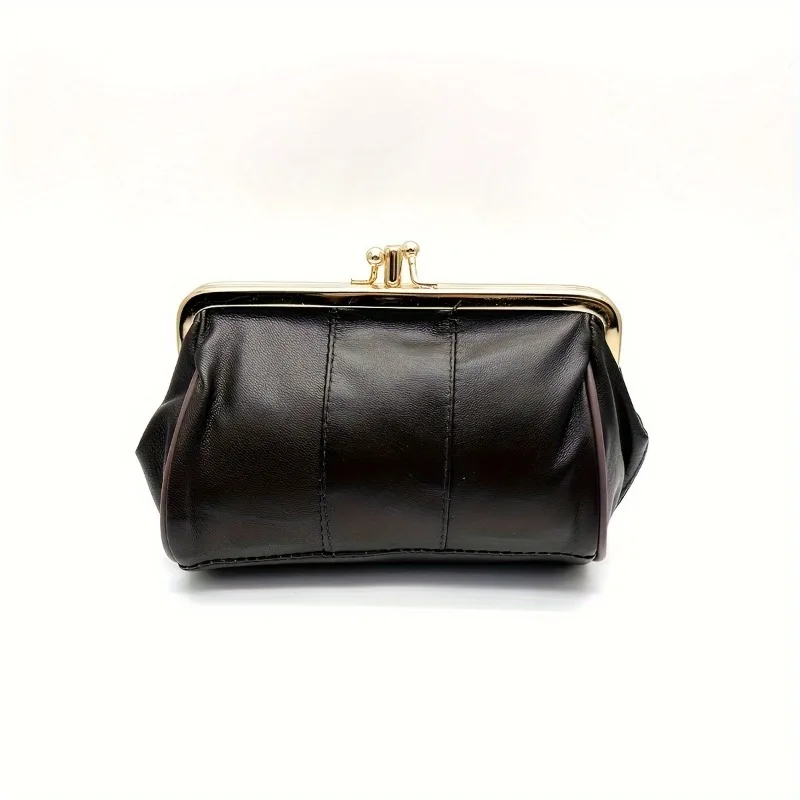 1pcs Vintage Sheepskin Metal Wallet - Large Capacity Lightweight Travel Organizer Multi-Functional Card Holder Coin Purse