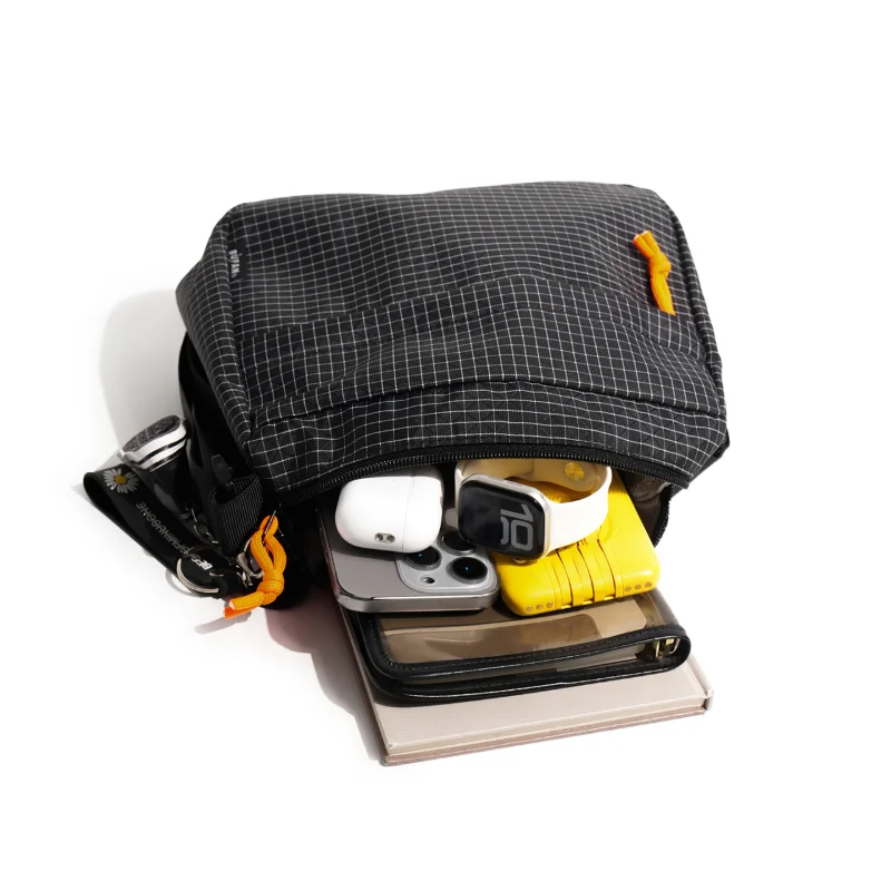 Crossbody Bag Unisex Japanese Korean Simple Waterproof Small Square Lightweight Daily Outdoor Travel Phone Shoulder Bag