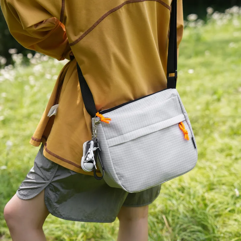 Crossbody Bag Unisex Japanese Korean Simple Waterproof Small Square Lightweight Daily Outdoor Travel Phone Shoulder Bag
