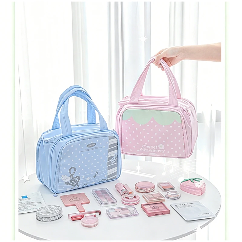 Large Capacity Women Makeup Bag Organizer Portable Travel Toiletry Case Stand Up Cosmetic Storage Pouch Waterproof Vanity Bag