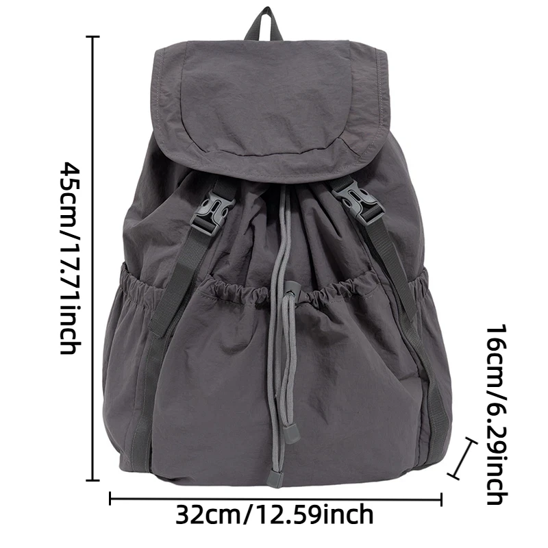 Fashionable Casual Drawstring Backpack for Women 2025 Fashion Large Capacity Lightweight Pleated Backpack for Outdoor Travel