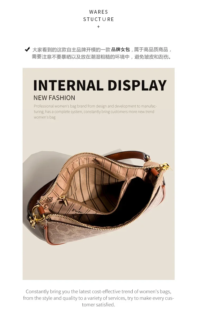 2026Vintage Elegant Women Underarm Crossbody Bag High Grade Leather Designer Shoulder Handbag For Ladies