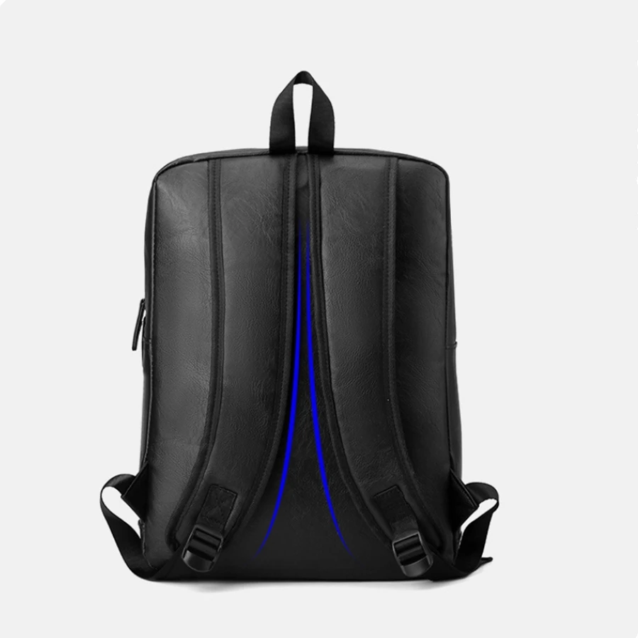 Fashion Men Backpack PU Leather Bagpack Large Laptop Backpacks Male Mochilas Black Schoolbag For Teenagers Boys Brown Sac A Dos