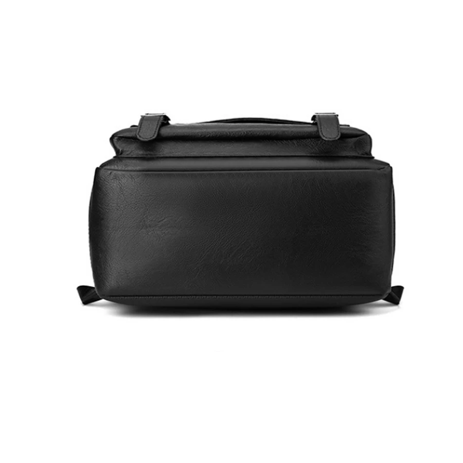 Fashion Men Backpack PU Leather Bagpack Large Laptop Backpacks Male Mochilas Black Schoolbag For Teenagers Boys Brown Sac A Dos