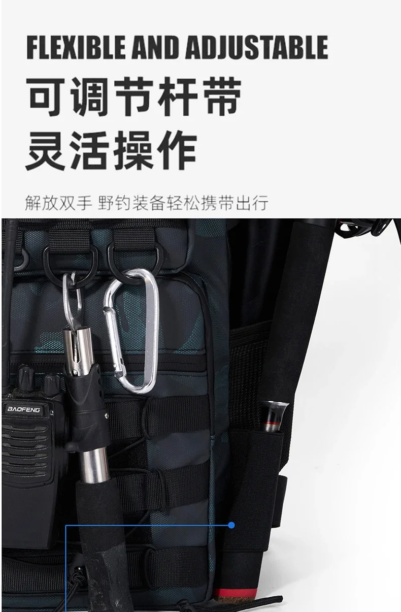 Fishing Lure Tackle Backpack With Rod Holder High Quality Mountaineering Bag Outdoor Tactical Backpacks Waterproof Trekking Bag