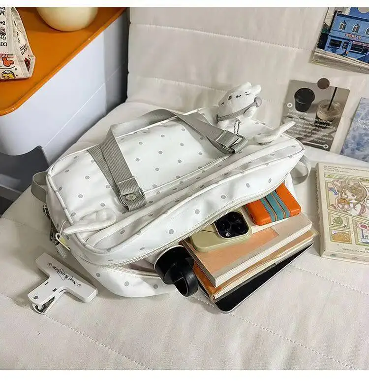 Y2K Anime Convention Polka Dot Ita Shoulder Bag 2D Crossbody Bag Cute Girl Transparent Bag Otaku DIY Comic Display Messenger Bag