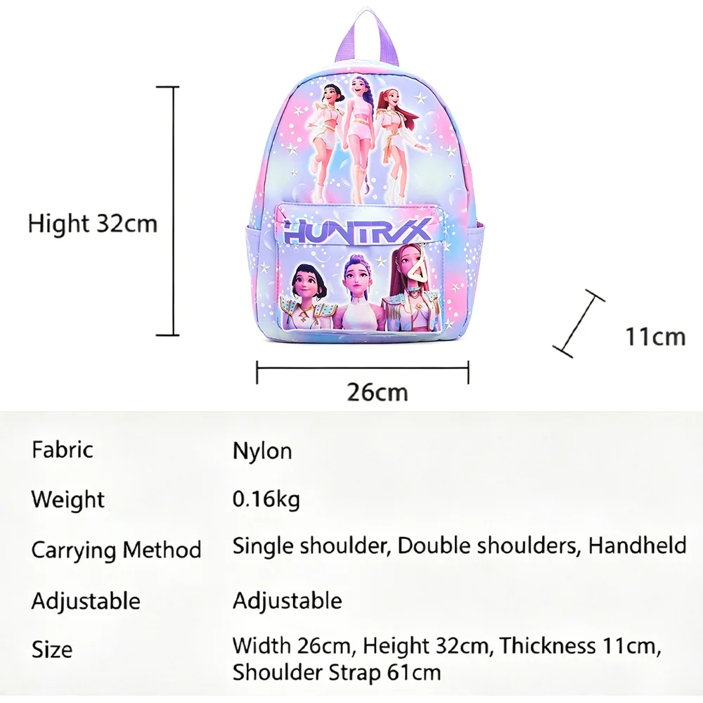 Rose Red 10-Inch Lightweight Backpack Rumi Mira Zoey Saja School Bag for Boys And Girls Moch