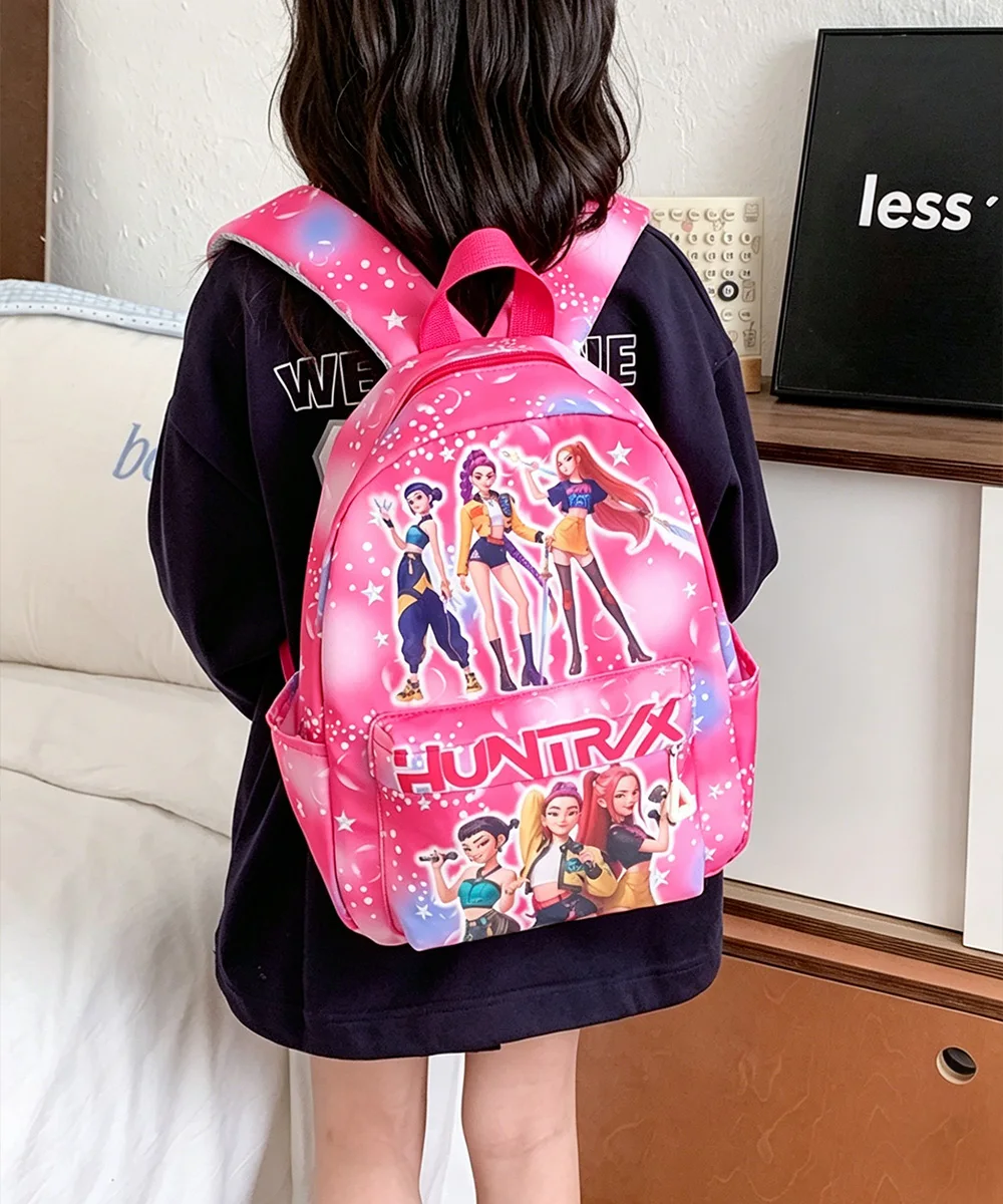 Rose Red 10-Inch Lightweight Backpack Rumi Mira Zoey Saja School Bag for Boys And Girls Moch