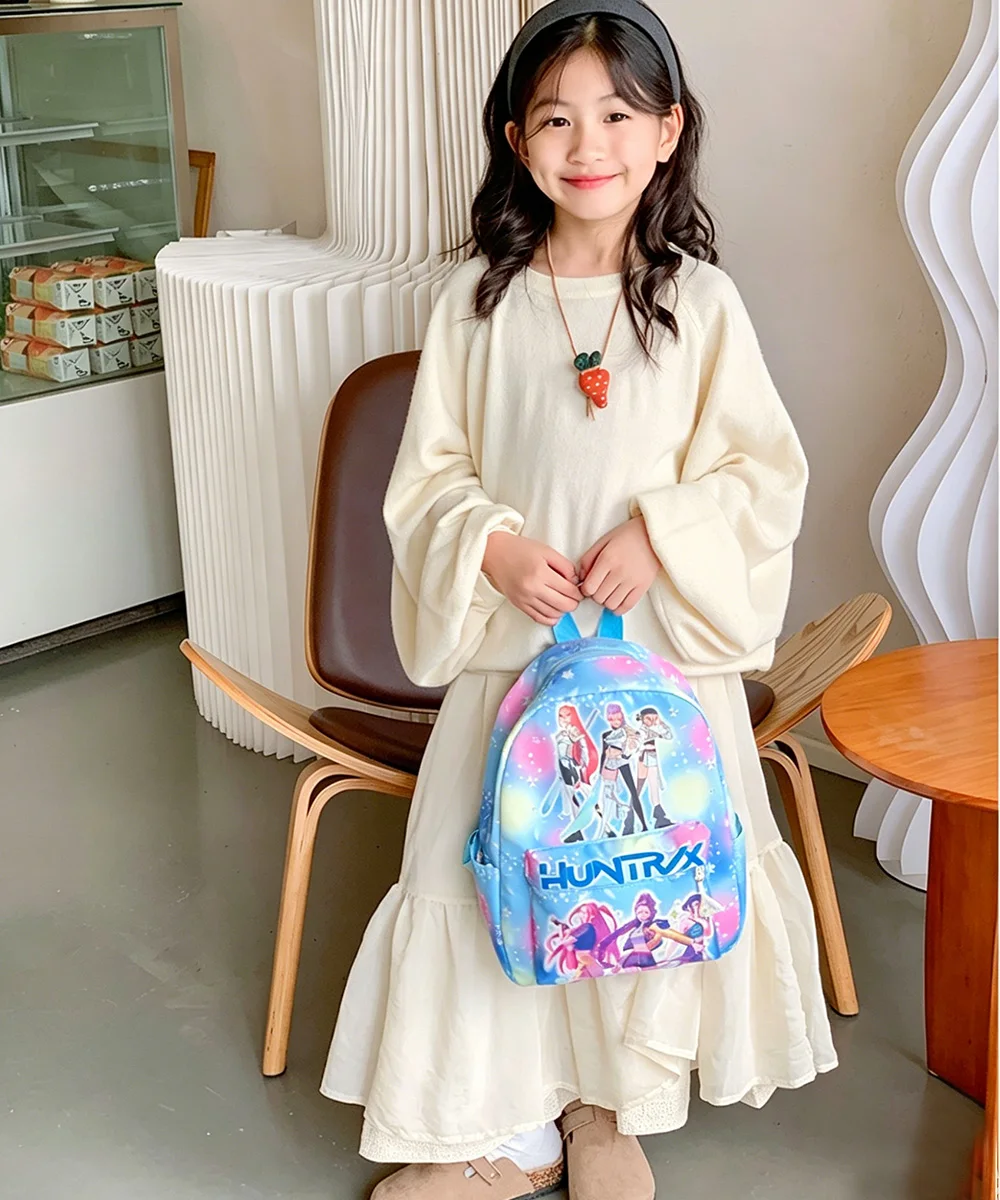 Rose Red 10-Inch Lightweight Backpack Rumi Mira Zoey Saja School Bag for Boys And Girls Moch