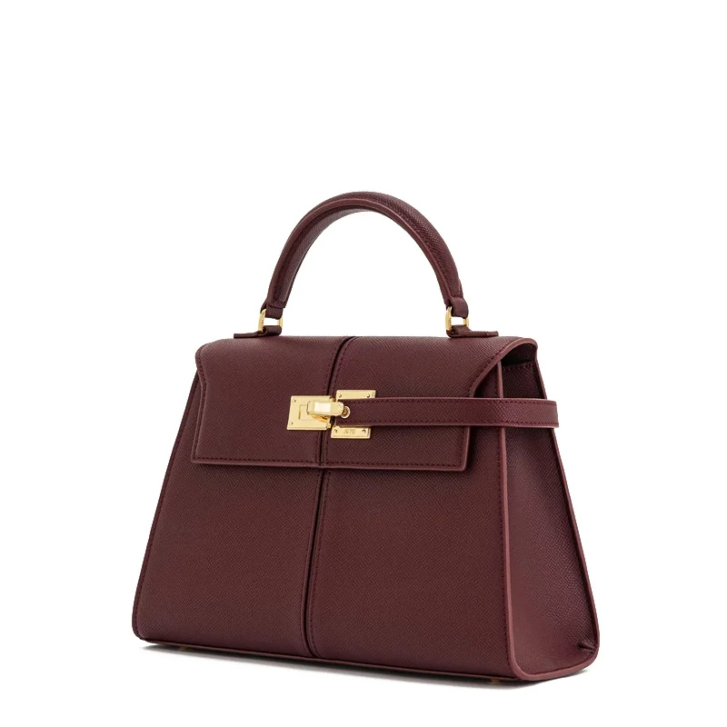 JW PEI Elise Women's Handbag: Mini / Large Square Crossbody Purse - Designer Burgundy Vegan Leather Shoulder Bag