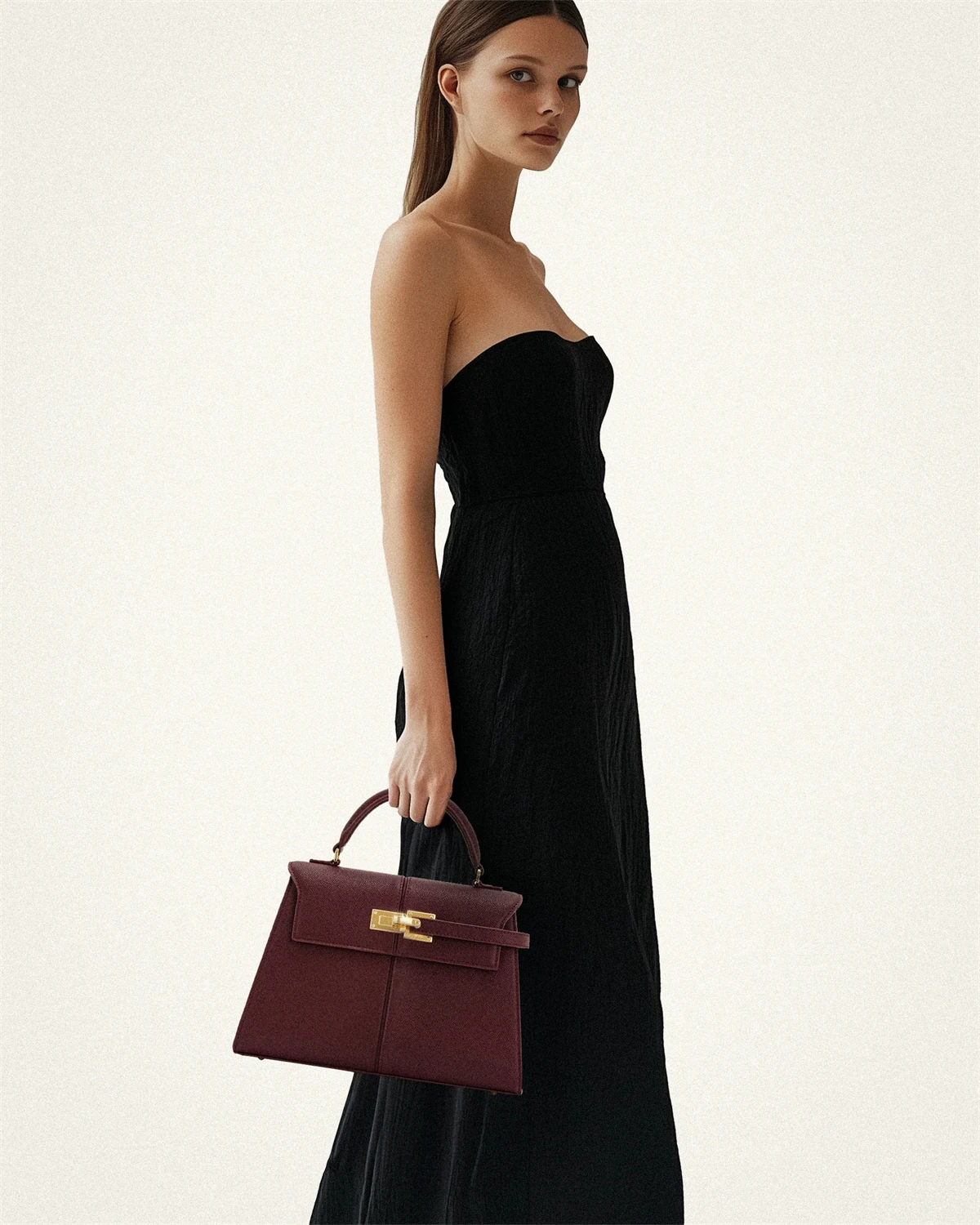 JW PEI Elise Women's Handbag: Mini / Large Square Crossbody Purse - Designer Burgundy Vegan Leather Shoulder Bag