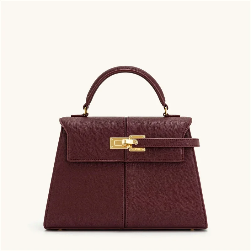 JW PEI Elise Women's Handbag: Mini / Large Square Crossbody Purse - Designer Burgundy Vegan Leather Shoulder Bag