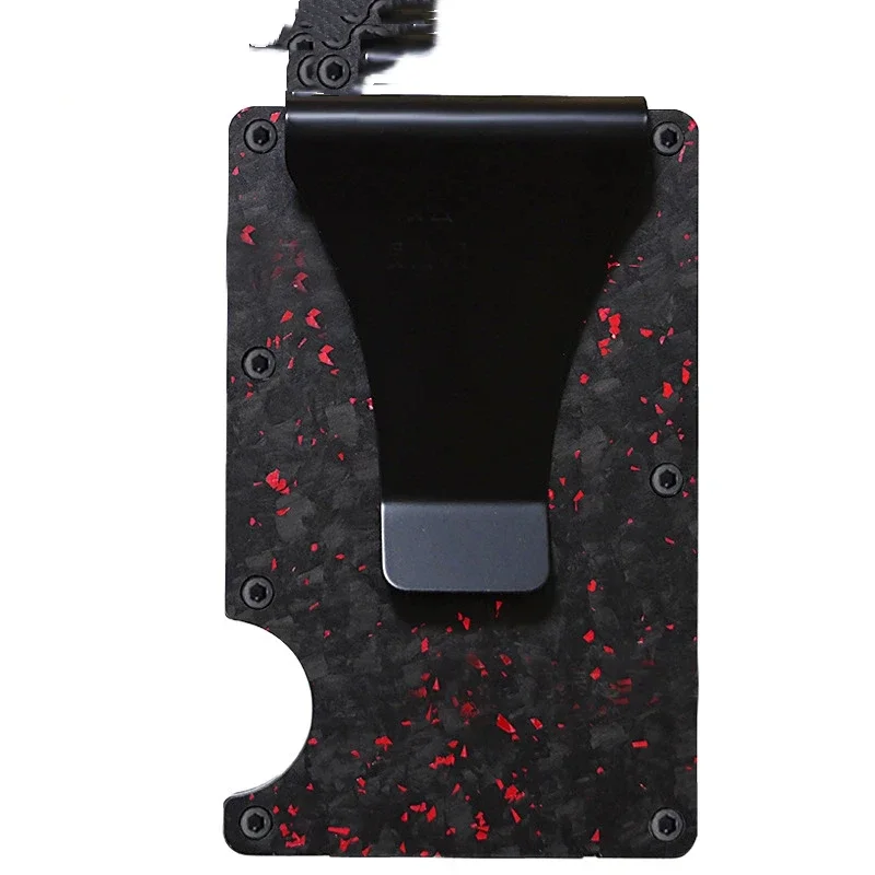 Carbon Fiber Card Holder with Forged Pattern, Metal Card Case, Card Sleeve, Simple Ultra-Thin Anti-Scan Credit Card Box