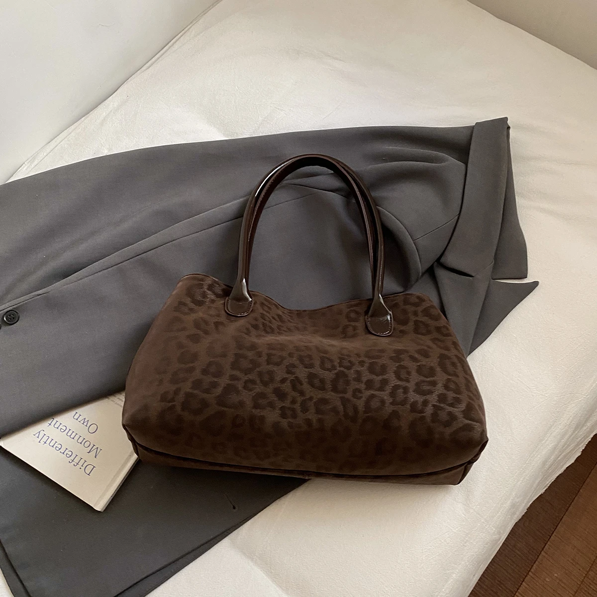 LEFTSIDE Leopard PU Leather Shoulder Bags for Women 2025 Luxury Designer Brand Trend Tote Bag Females Short Handle Handbags