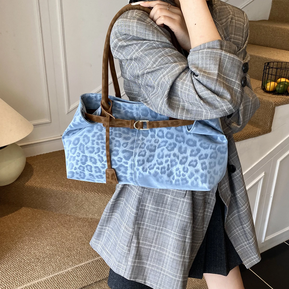 LEFTSIDE Leopard PU Leather Shoulder Bags for Women 2025 Luxury Designer Brand Trend Tote Bag Females Short Handle Handbags