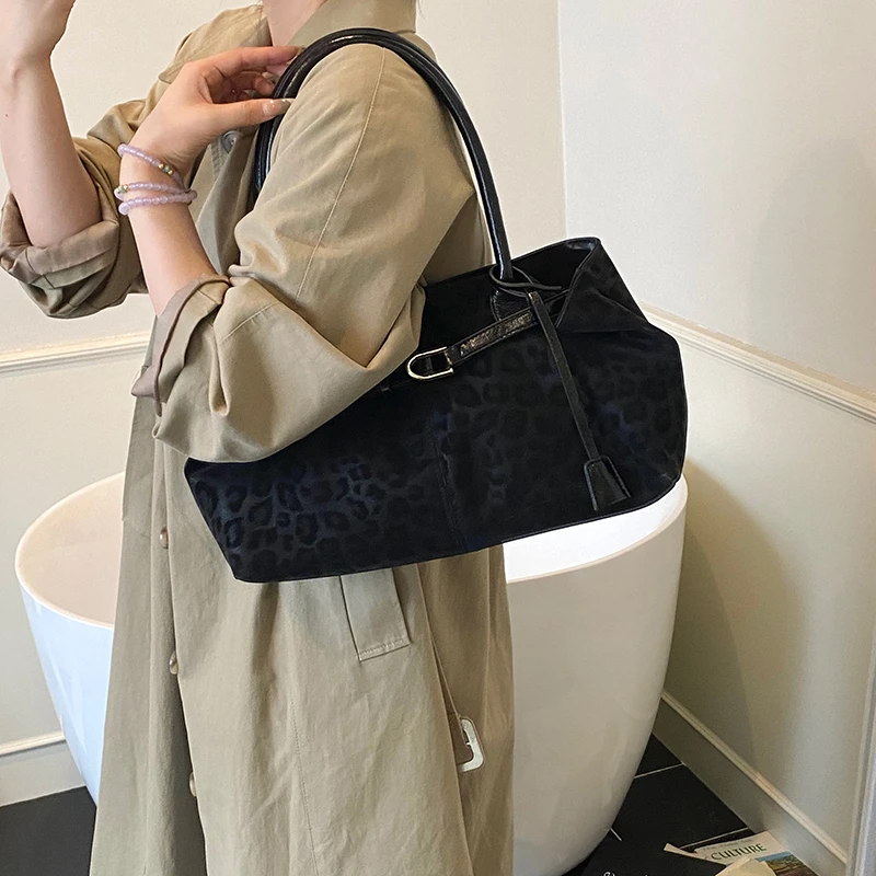 LEFTSIDE Leopard PU Leather Shoulder Bags for Women 2025 Luxury Designer Brand Trend Tote Bag Females Short Handle Handbags