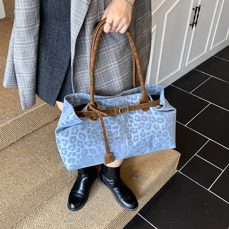 LEFTSIDE Leopard PU Leather Shoulder Bags for Women 2025 Luxury Designer Brand Trend Tote Bag Females Short Handle Handbags